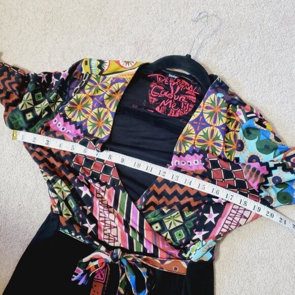 Desigual Colour Me stretch Faux Wrap Jersey Ranbow Abstract Dress XL - Picture 7 of 8